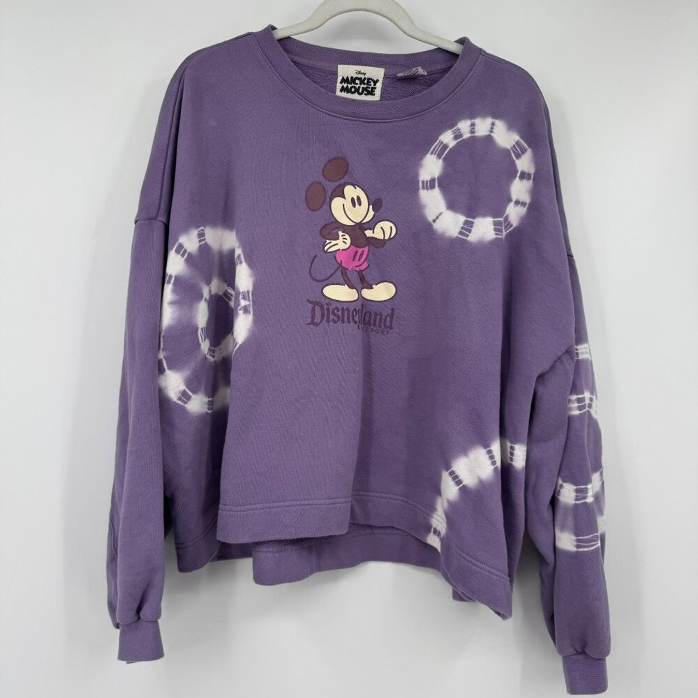 Disneyland Mickey Mouse Genuine Mousewear Purple Tie-Dye Sweatshirt plus size 1X